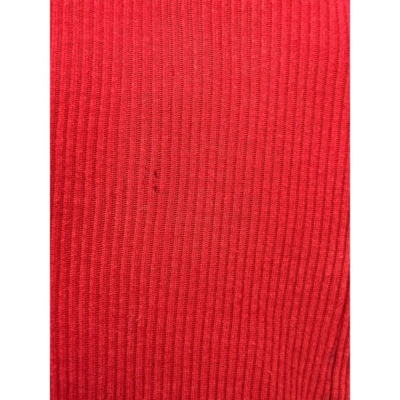 Y2K Vintage Love To Lounge Red Ribbed Ruffled Neckline Henley Tank Top Small - Picture 5 of 5